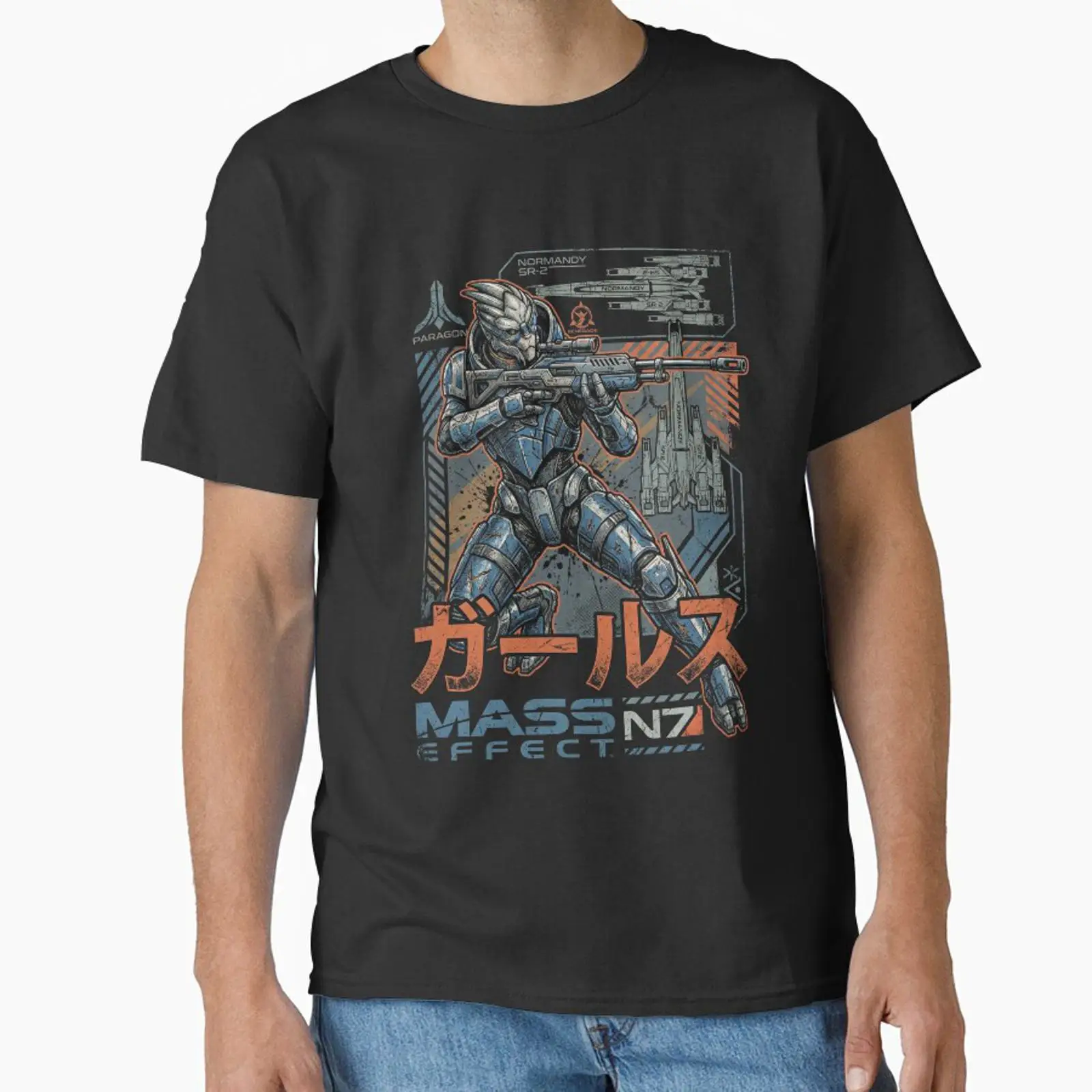 Garrus Vakarian Mass Effect N7 - огляд і ціна Retro Gaming T Shirt
